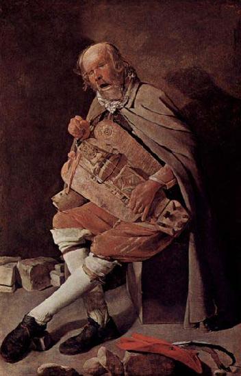 Georges de La Tour Hurdy gurdy player Sweden oil painting art